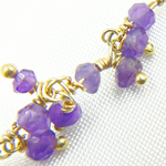 Load image into Gallery viewer, Amethyst Cluster Dangle Gold Plated Wire Chain. AME30