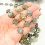 Load image into Gallery viewer, Labradorite Oxidized Wire Chain. LAB93