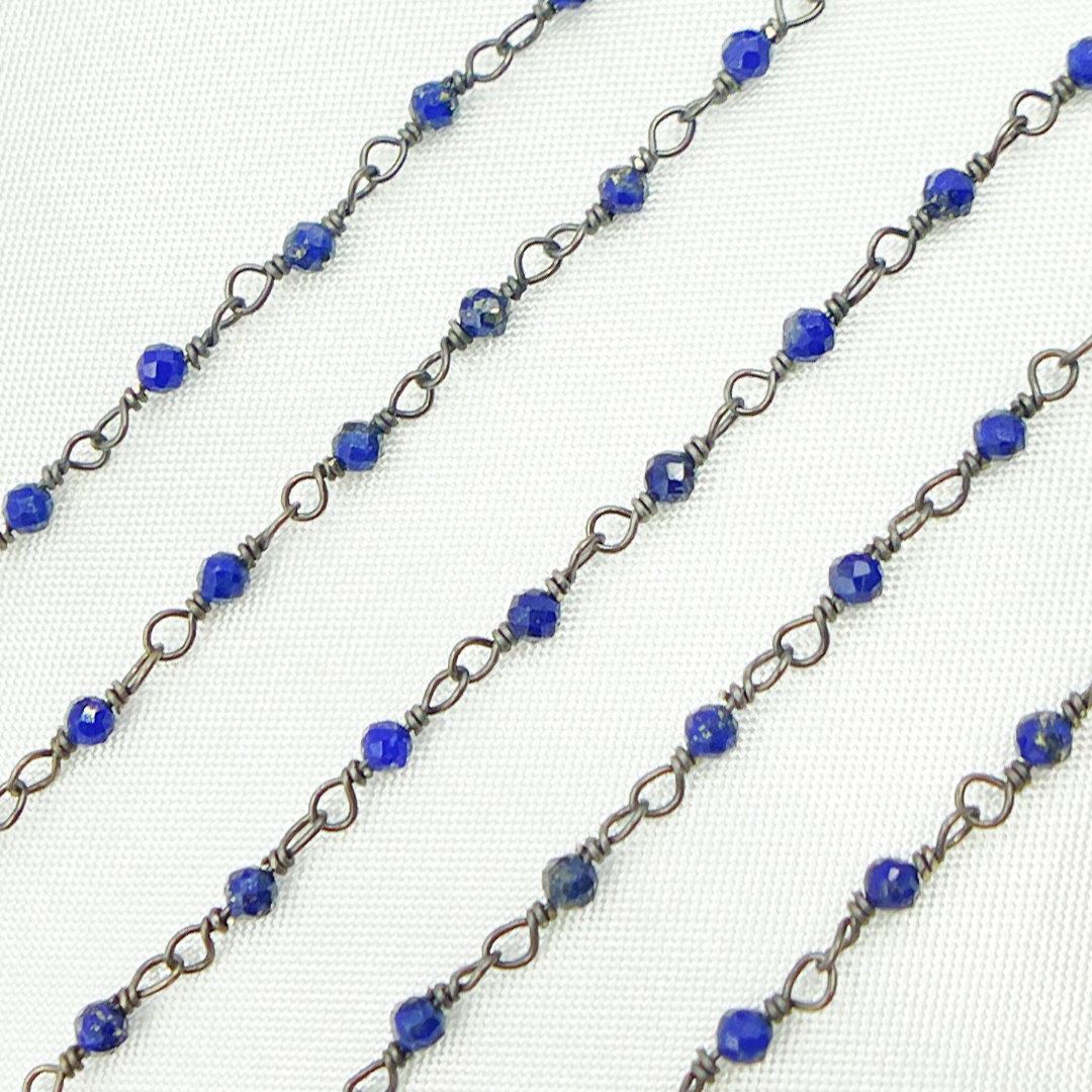 Lapis Lazuli Oxidized Wire Chain. LAP2