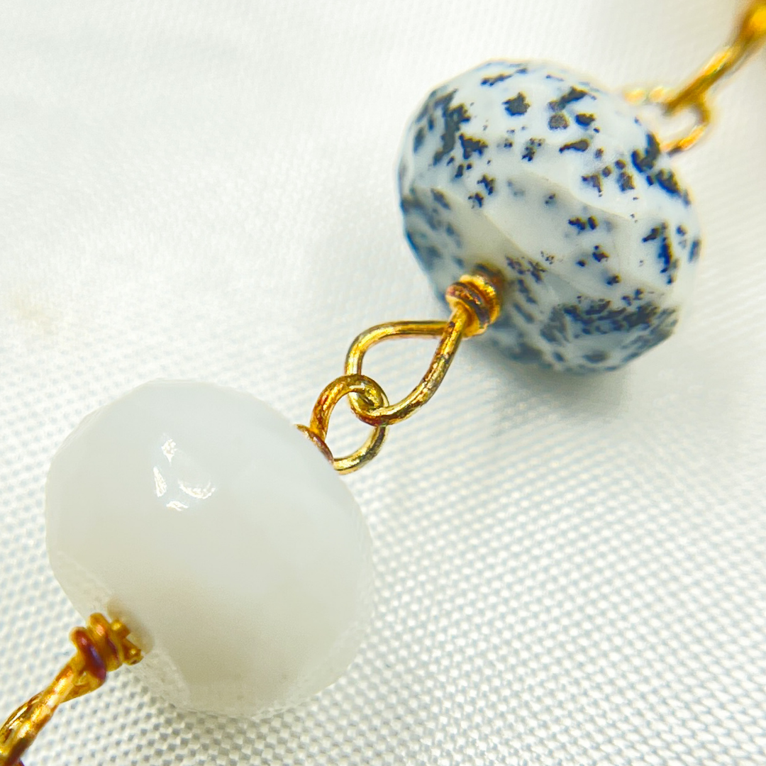 Dendrite Opal Gold Plated Wire Chain. DEN7