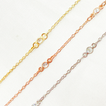 Load image into Gallery viewer, Cubic Zirconia Round 3mm Shape Connector With Chain Between. CZ11