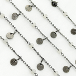 Load image into Gallery viewer, Moonstone and Dangle Disc Oxidized Wire Chain. MS34
