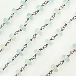 Load image into Gallery viewer, Aquamarine Oxidized Wire Chain. AQU19
