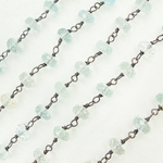 Load image into Gallery viewer, Aquamarine Oxidized Wire Chain. AQU19
