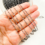 Load image into Gallery viewer, Coated Labradorite Oxidized Wire Chain. CLB28