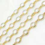 Load image into Gallery viewer, Crystal Round Shape Bezel Gold Plated Wire Chain. CR35
