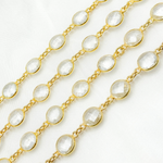 Load image into Gallery viewer, Crystal Round Shape Bezel Gold Plated Wire Chain. CR35