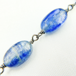 Load image into Gallery viewer, Kyanite Oval Oxidized 925 Sterling Silver Wire Chain. KYA11