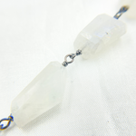 Load image into Gallery viewer, White Moonstone Organic Shape Oxidized Wire Chain. WMS30