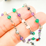 Load image into Gallery viewer, Multi Gemstone Oxidized Wire Chain. MGS15