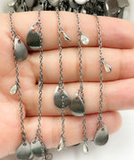 Load image into Gallery viewer, CZ48. CZ Pear Shape & Pear Curved Shape Alternate Dangle Wire Chain