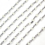 Load image into Gallery viewer, White Moonstone Oxidized 925 Sterling Silver Wire Chain. WMS19