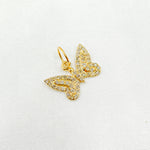 Load image into Gallery viewer, 14k Solid Gold Diamonds Butterfly Charm. GDP614