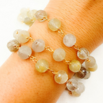 Load image into Gallery viewer, Golden Rutile Beads Gold Plated Wire Chain. GRU8