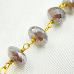 Load image into Gallery viewer, Coated Taupe Moonstone Gold Plated Wire Chain. CMS82