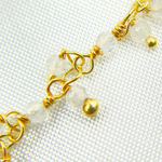 Load image into Gallery viewer, White Moonstone Cluster Dangle Gold Plated Wire Chain. WMS22