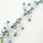 Load image into Gallery viewer, Labradorite Cluster Dangle Oxidized Wire Chain. LAB41