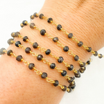 Load image into Gallery viewer, Smoky Quartz Organic Shape Wire Chain