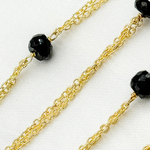 Load image into Gallery viewer, Black Spinel Double Gold Plated Connected Wire Chain. BSP33