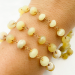 Load image into Gallery viewer, Yellow Opal Gold Plated Wire Chain. OPA11