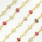 Load image into Gallery viewer, Multi Sapphire Pink Smooth Gold Plated Wire Chain. MSA26
