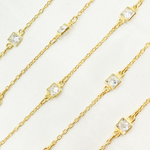 Load image into Gallery viewer, Cubic Zirconia Square 4mm Shape Dangle Chain.