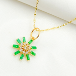 Load image into Gallery viewer, 14K Solid Gold Diamond Sun Shape Charm. GDP634