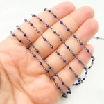 Load image into Gallery viewer, Lapis Lazuli Oxidized Wire Chain. LAP2