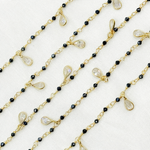 Load image into Gallery viewer, Coated Black Spinel & CZ Dangle Gold Plated Wire Chain.