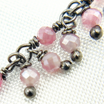 Load image into Gallery viewer, Coated Red Quartz Cluster Dangle Oxidized Wire Chain. CQU17