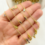 Load image into Gallery viewer, Multi Color Cubic Zirconia Marquise Shape Dangle Chain. CZ40