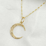 Load image into Gallery viewer, GDP561. 14k Solid Gold Diamond Moon Charm