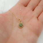 Load image into Gallery viewer, 14k Solid Gold Diamond and Gemstone Circle Charm. GDP394