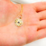 Load image into Gallery viewer, GDP538. 14K Solid Gold Evil Eye Charm with Diamond and Gemstones
