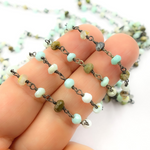 Load image into Gallery viewer, Peruvian Opal Wire Wrap Chain. PO4