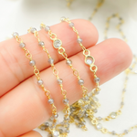 Load image into Gallery viewer, Coated Gray Moonstone & C.Z Wire Chain. CMS59