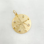 Load image into Gallery viewer, 14k Solid Gold Diamond Medallion Compass Charm. GDP291