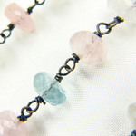 Load image into Gallery viewer, Morganite & Aquamarine Oxidized Wire Chain. MRG3