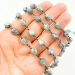 Load image into Gallery viewer, Coated Quartz Tear Drop Shape Oxidized Wire Chain. CQU10
