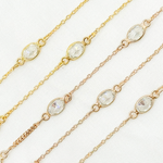 Load image into Gallery viewer, Cubic Zirconia Oval Shape Connector With Chain. CZ17