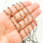 Load image into Gallery viewer, Coated Labradorite Oxidized Wire Chain. CLB58