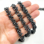 Load image into Gallery viewer, Hematite Closer Cluster Dangle Oxidized Wire Chain.