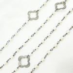 Load image into Gallery viewer, Pearl with Marquis Shape Oxidized Wire Chain. PRL40