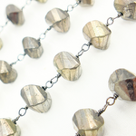 Load image into Gallery viewer, Nugget Pyrite Oxidized 925 Sterling Silver Wire Chain. PYR11