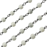 Load image into Gallery viewer, Howlite Gemstone Round Shape Chain.