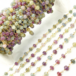 Load image into Gallery viewer, Multi Sapphire Gold Plated Wire Chain. MSA31