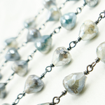 Load image into Gallery viewer, Coated Quartz Tear Drop Shape Oxidized Wire Chain. CQU10