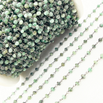 Load image into Gallery viewer, Emerald Oxidized Wire Chain. EME8