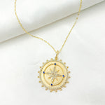 Load image into Gallery viewer, 14k Solid Gold Diamond and Gemstone Star Circle Charm. GDP529
