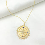Load image into Gallery viewer, 14k Solid Gold Diamond and Gemstone Star Circle Charm. GDP529